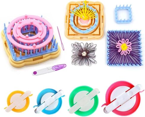 Ayasee Weaving & Knitting Loom Craft Kit - Multi Color Flower & Pom Maker in Saudi Arabia