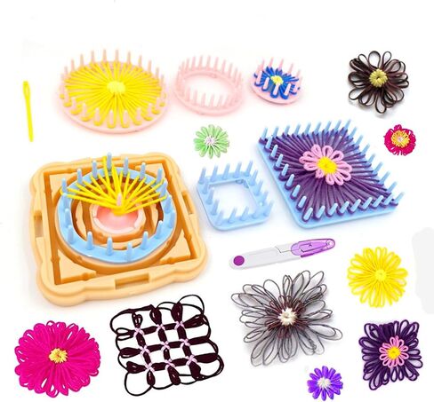 Ayasee Weaving & Knitting Loom Craft Kit - Multi Color Flower & Pom Maker in Saudi Arabia