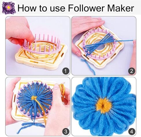 Ayasee Weaving & Knitting Loom Craft Kit - Multi Color Flower & Pom Maker in Saudi Arabia