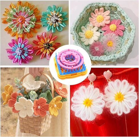 Ayasee Weaving & Knitting Loom Craft Kit - Multi Color Flower & Pom Maker in Saudi Arabia