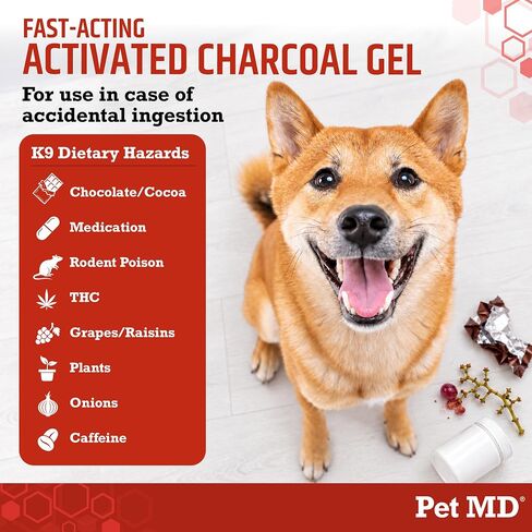 Pet MD Activated Charcoal for Dogs & Cats - First Aid for Ingestion - 60mL in Kuwait