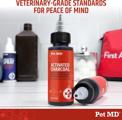 Pet MD Activated Charcoal for Dogs & Cats - First Aid for Ingestion - 60mL in Kuwait