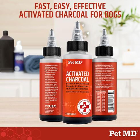 Pet MD Activated Charcoal for Dogs & Cats - First Aid for Ingestion - 60mL in Kuwait