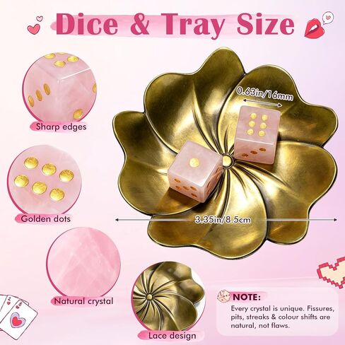 Pink Crystal Mahjong Dice Set with MAHJ Bag and Tray in Kuwait