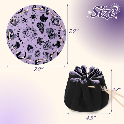 CiyvoLyeen Dice Bag and Tray for Rolling and Storage Black Felt Velvet in Kuwait