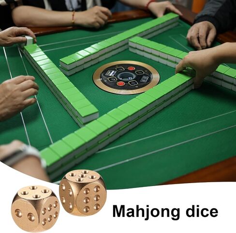 2pcs Brass Dice, 1.5cm/0.59in Vintage Solid Mahjong Dice in Kuwait