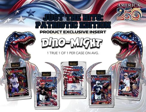 2026 WILD CARD JUST THE Hits: Patriotic Edition America 250 Trading Card Box (1 Comix 1/1 Card Per Box) in Kuwait