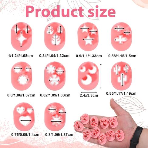 10 PCS Polymer Clay Cutter Shapes, Mini Clay Cutters Flower Leaf Shape for Earrings Making 10 Shapes Heart Star Moon Flower Leaf Cactus in Kuwait