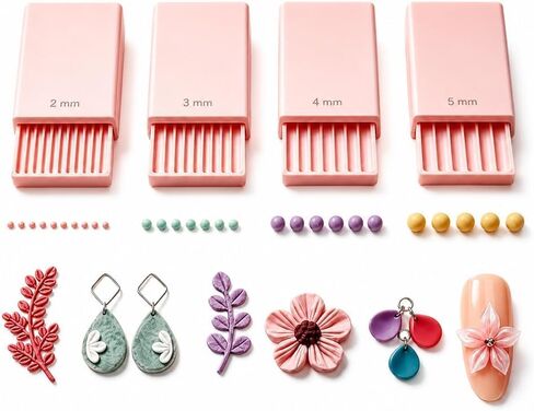 4PCS Clay Gel Ball Maker Tool, 3D Print Clay Gel Ball Maker Tool, Nail Art Bead Roller for 3D Gel Flowers | Polymer Clay 2-5mm Sphere Shaper Roller Tool in Kuwait