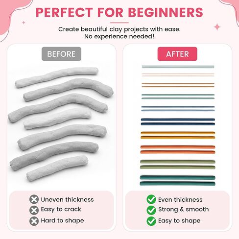 Polymer Clay Bead Roller & Snake Maker, 6 Sizes Strip & Hoop Roller for DIY Earring Jewelry Making in Kuwait
