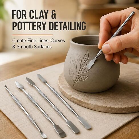 5 Pieces Wax Carver Tool Set, Stainless Steel Double-Ended Sculpting Tools in Kuwait