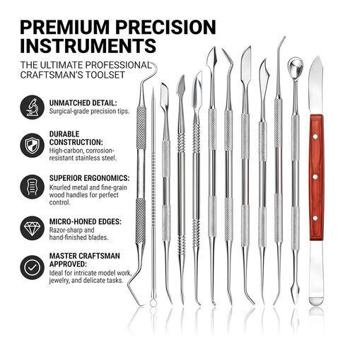 G.CATACC 12Pcs Dental Wax Carving Tools Set, Double End Sculpting Kit in Kuwait