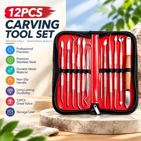 G.CATACC 12Pcs Dental Wax Carving Tools Set, Double End Sculpting Kit in Kuwait