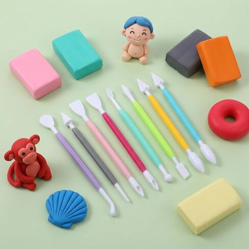 22 Pcs Clays Tools Sculpting Air Dry Clay Tools, Double-Ended Tool Kit Plastic Clay Tool for Adult Set for DIY Pottery Shaping Dotting Modeling Molding Polymer Clays Craft Supplies Accessories in Kuwait