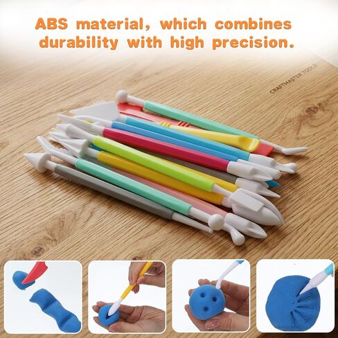 22 Pcs Clays Tools Sculpting Air Dry Clay Tools, Double-Ended Tool Kit Plastic Clay Tool for Adult Set for DIY Pottery Shaping Dotting Modeling Molding Polymer Clays Craft Supplies Accessories in Kuwait
