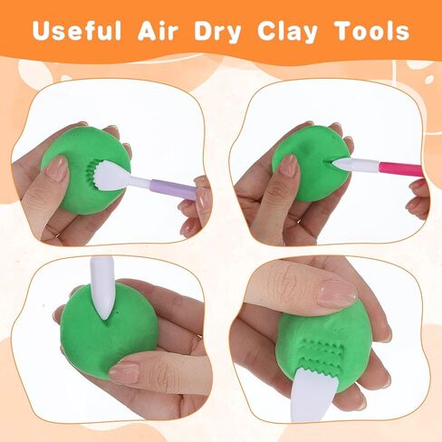 22 Pcs Clays Tools Sculpting Air Dry Clay Tools, Double-Ended Tool Kit Plastic Clay Tool for Adult Set for DIY Pottery Shaping Dotting Modeling Molding Polymer Clays Craft Supplies Accessories in Kuwait
