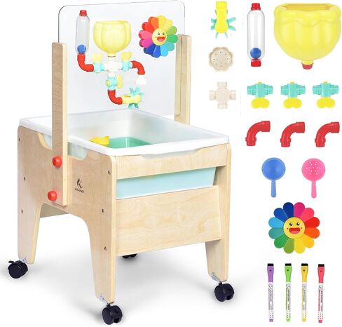 Kids Water&Sand Sensory Table, Indoor&Outdoor Play Table w/Casters in Saudi Arabia