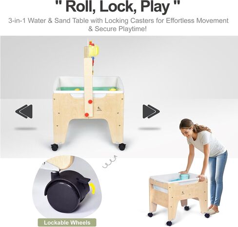 Kids Water&Sand Sensory Table, Indoor&Outdoor Play Table w/Casters in Saudi Arabia