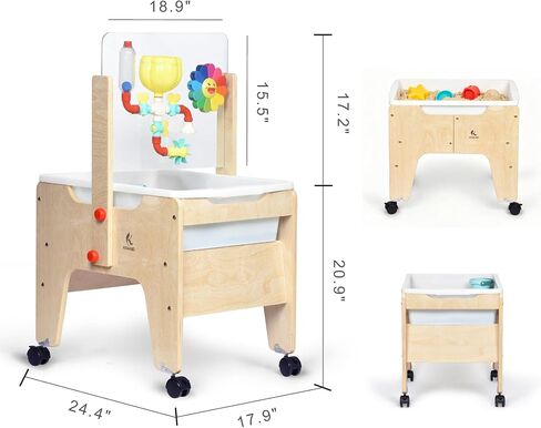 Kids Water&Sand Sensory Table, Indoor&Outdoor Play Table w/Casters in Saudi Arabia