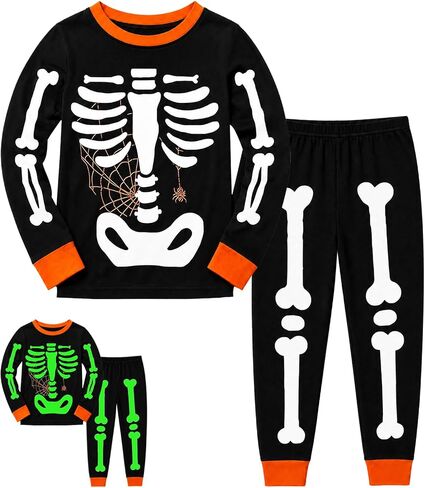 CM-Kid Toddler Boys Kids Halloween Pajamas Glow-in-The-Dark Pjs Set in Kuwait