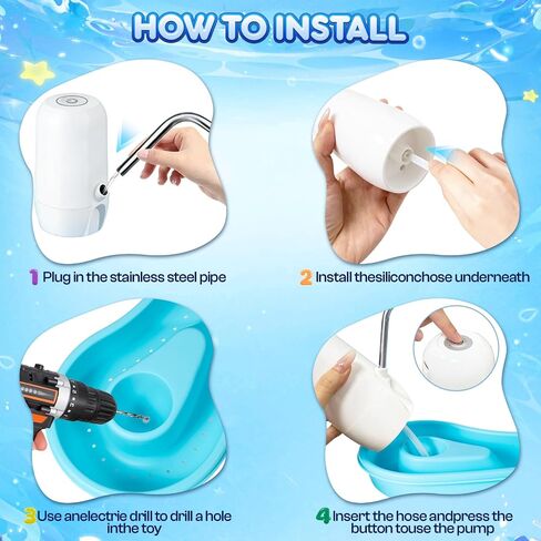 Water Table Pump, Continuous Kids Water Pump for Table, 3 Hours of Non-Stop Work Water Table Accessories Water Pump for Fun Summer Outdoor Water Toys Outside Water Play (White) in Kuwait