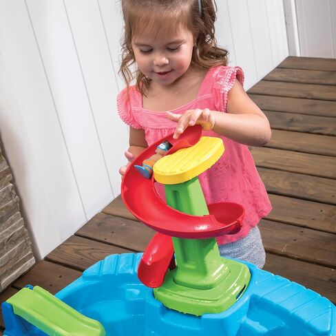 Step2 Fiesta Cruise Sand & Water Table with Umbrella, Kids Activity Sensory Playset, Summer Outdoor Toys, 10 Piece Water Toy Accessories, for Toddlers 2+ Years Old in Kuwait