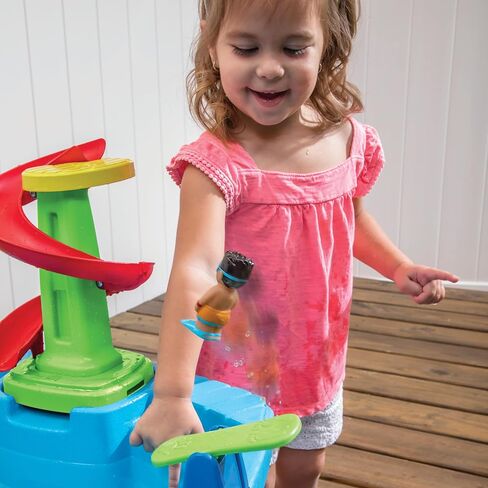 Step2 Fiesta Cruise Sand & Water Table with Umbrella, Kids Activity Sensory Playset, Summer Outdoor Toys, 10 Piece Water Toy Accessories, for Toddlers 2+ Years Old in Kuwait