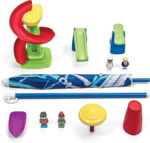 Step2 Fiesta Cruise Sand & Water Table with Umbrella, Kids Activity Sensory Playset, Summer Outdoor Toys, 10 Piece Water Toy Accessories, for Toddlers 2+ Years Old in Kuwait