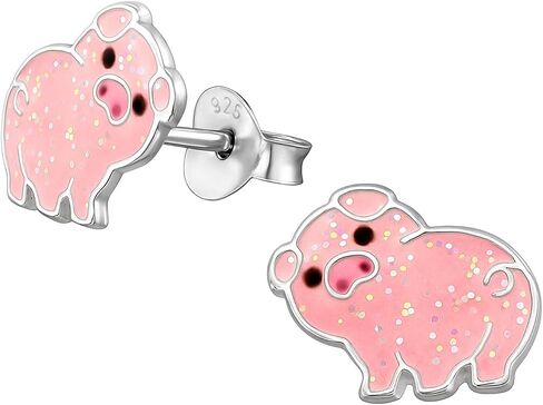 KIWI DAISY Hypoallergenic Sterling Silver Pig Tiny Stud Earrings (Nickel Free) in Saudi Arabia
