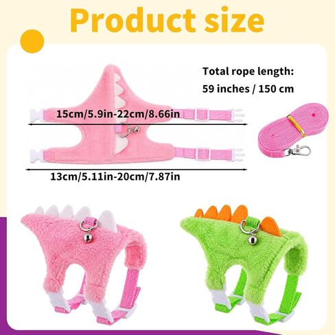 Ferret Harness and Leash Set 2 Pcs Dinosaur Shaped Ferret Harness in Kuwait