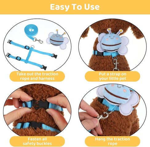 4 Sets Adjustable Bunny Harness Leash, Pet Cute Vest Harness Leash in Kuwait