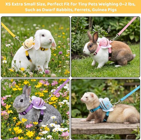 4 Sets Adjustable Bunny Harness Leash, Pet Cute Vest Harness Leash in Kuwait