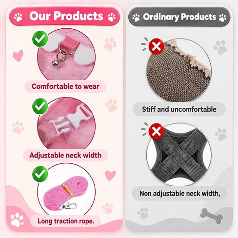 Ferret Harness and Leash Set, Pink Soft Small Animals Vest Harness in Kuwait