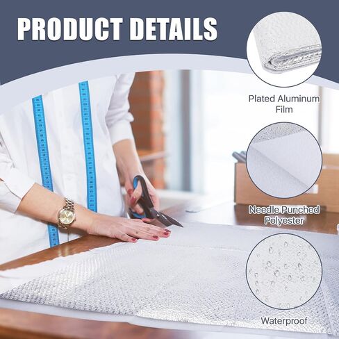 Lainballow 3 Pcs 36x45 Inch Heat Resistant Batting for Potholders, Insulating Thermal Lining Batting for Sewing, Soft Heat Reflective Fabric Quilting Fabric for Sewing Crafts Pot Holder Arts Place Mat in Kuwait