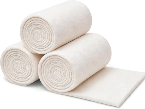 24 x 156In100% Natural Cotton Quilt Batting, Heat Resistant 220°C Warm Lightweight Washable Hypoallergenic, Easy to Quilt for Sewing,Crafts,DIY,Backing,Wadding, King Size Quilt Projects, Oven Outdoor in Kuwait