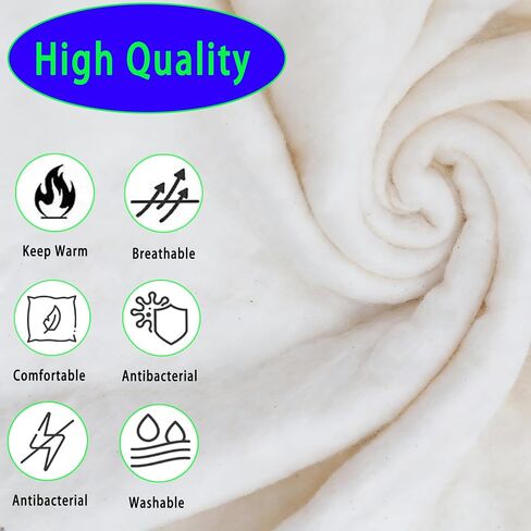 24 x 156In100% Natural Cotton Quilt Batting, Heat Resistant 220°C Warm Lightweight Washable Hypoallergenic, Easy to Quilt for Sewing,Crafts,DIY,Backing,Wadding, King Size Quilt Projects, Oven Outdoor in Kuwait
