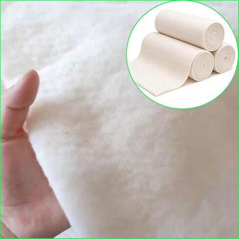 24 x 156In100% Natural Cotton Quilt Batting, Heat Resistant 220°C Warm Lightweight Washable Hypoallergenic, Easy to Quilt for Sewing,Crafts,DIY,Backing,Wadding, King Size Quilt Projects, Oven Outdoor in Kuwait