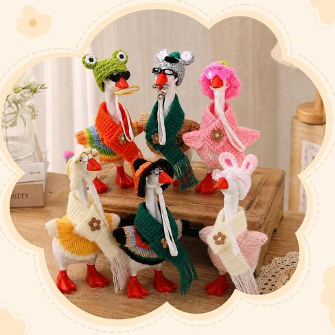JATEBI 7 Inches Warm Desk Goose Keychain Outfits Mini Porch Goose Outfits in Kuwait