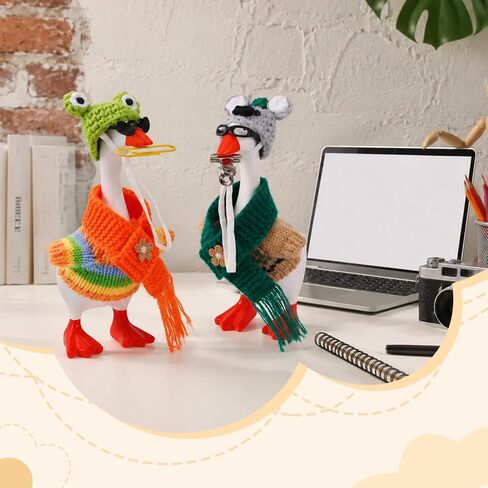 JATEBI 7 Inches Warm Desk Goose Keychain Outfits Mini Porch Goose Outfits in Kuwait