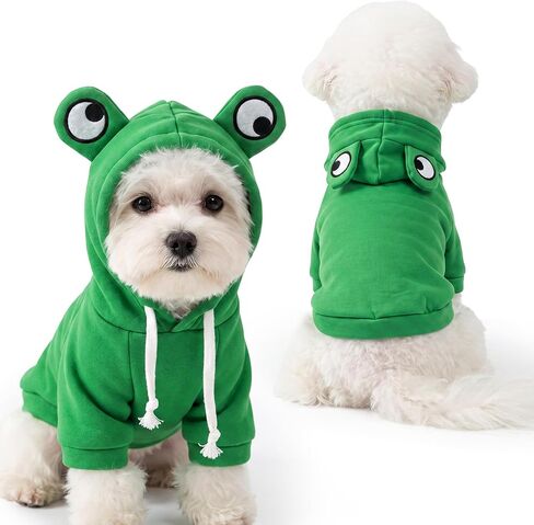 Frog Shaped S Pet Outfit Soft Fleece Warm Costume for Small Puppies in Saudi Arabia