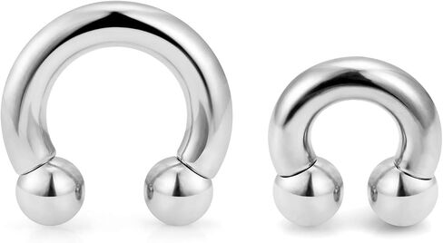 SCERRING PA Ring Internally Threaded Circular Barbells Horseshoe Monster Screwball Rings 316L Surgical Steel Pierced Body Jewelry 2G 4G 6G 8G in Saudi Arabia