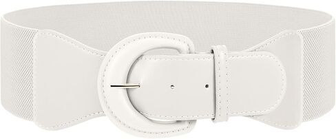 JASGOOD Women Retro Wide Elastic Belt Stretchy Waist Belt, Vintage Chunky Buckle Belts for Dress in Kuwait