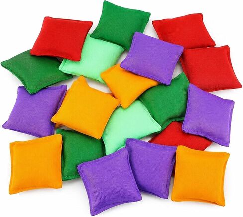 Small Colorful Nylon Bean Bags for Hand Toss Games - Durable Kids & Outdoor Cornhole Bean Bags, Tossing Bags for Classroom, Backyard, and Family Activities (2in-10 Pcs) in Kuwait