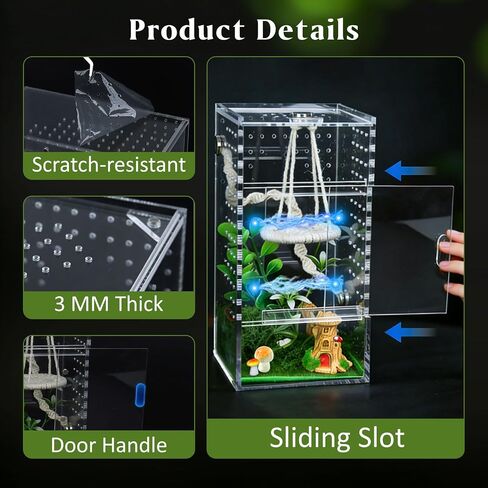 Jumping Spider Enclosure Kit, Acrylic Terrarium with 30Pcs Accessories in Saudi Arabia