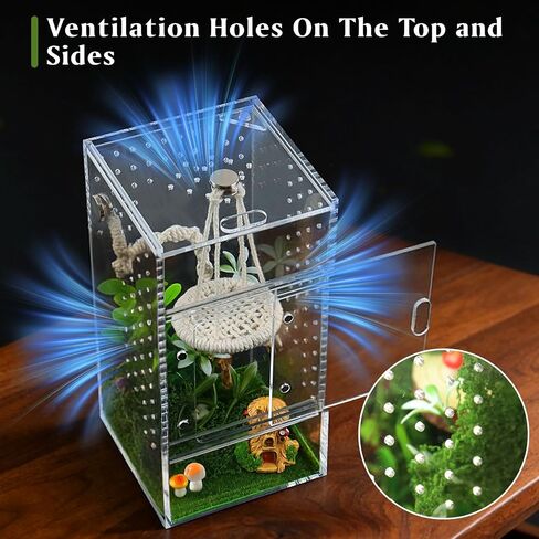 Jumping Spider Enclosure Kit, Acrylic Terrarium with 30Pcs Accessories in Saudi Arabia