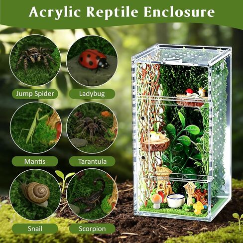 Jumping Spider Enclosure Kit, Acrylic Terrarium with 30Pcs Accessories in Saudi Arabia