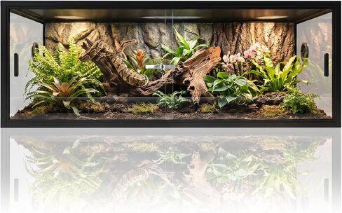 120 Gallon Reptile Enclosure 48" x 24" x 24", Front Opening Reptile Enclosure with Tempered Glass Doors, Safety Lock & Screen Top Ventilation, for Bearded Dragon, Ball Python, Snake, Gecko in Kuwait
