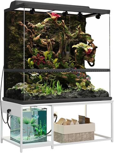 120 Gallon Reptile Tank Stand – 48"x24" Terrarium Stand for Stacked 4x2x2 PVC Tanks, Chameleon Cage, Ball Python Tank, Lizard Tank & Tall Reptile Enclosure with Power Outlets (Only Stand) in Saudi Arabia