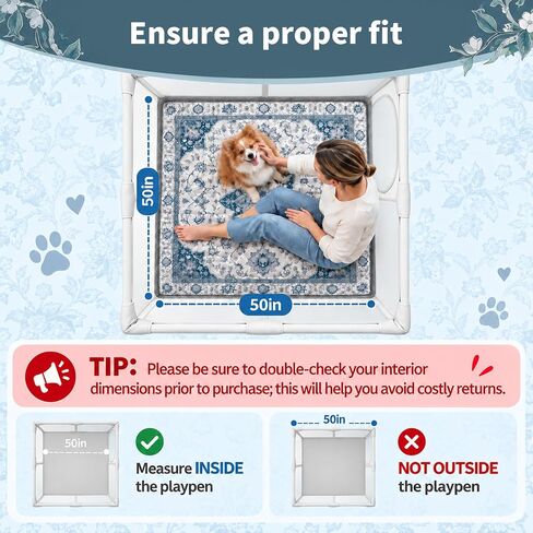 50" x 50" Dog Crate Pad Mat, Non-Slip Kennel Pad for Dogs in Kuwait