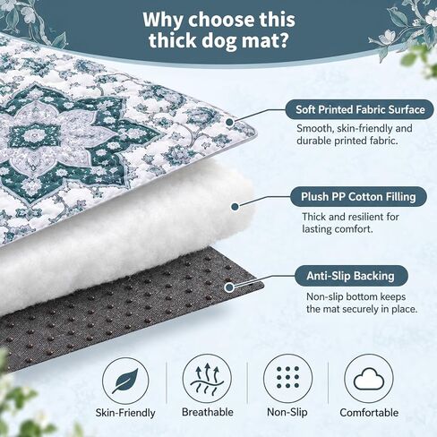 50" x 50" Dog Crate Pad Mat, Non-Slip Kennel Pad for Dogs in Kuwait